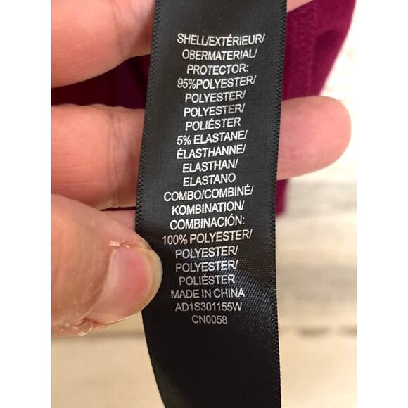 Adrianna Papell Womens Plus 3X Burgundy Pleated Clip Dot Blouse Top NWT - Picture 6 of 6